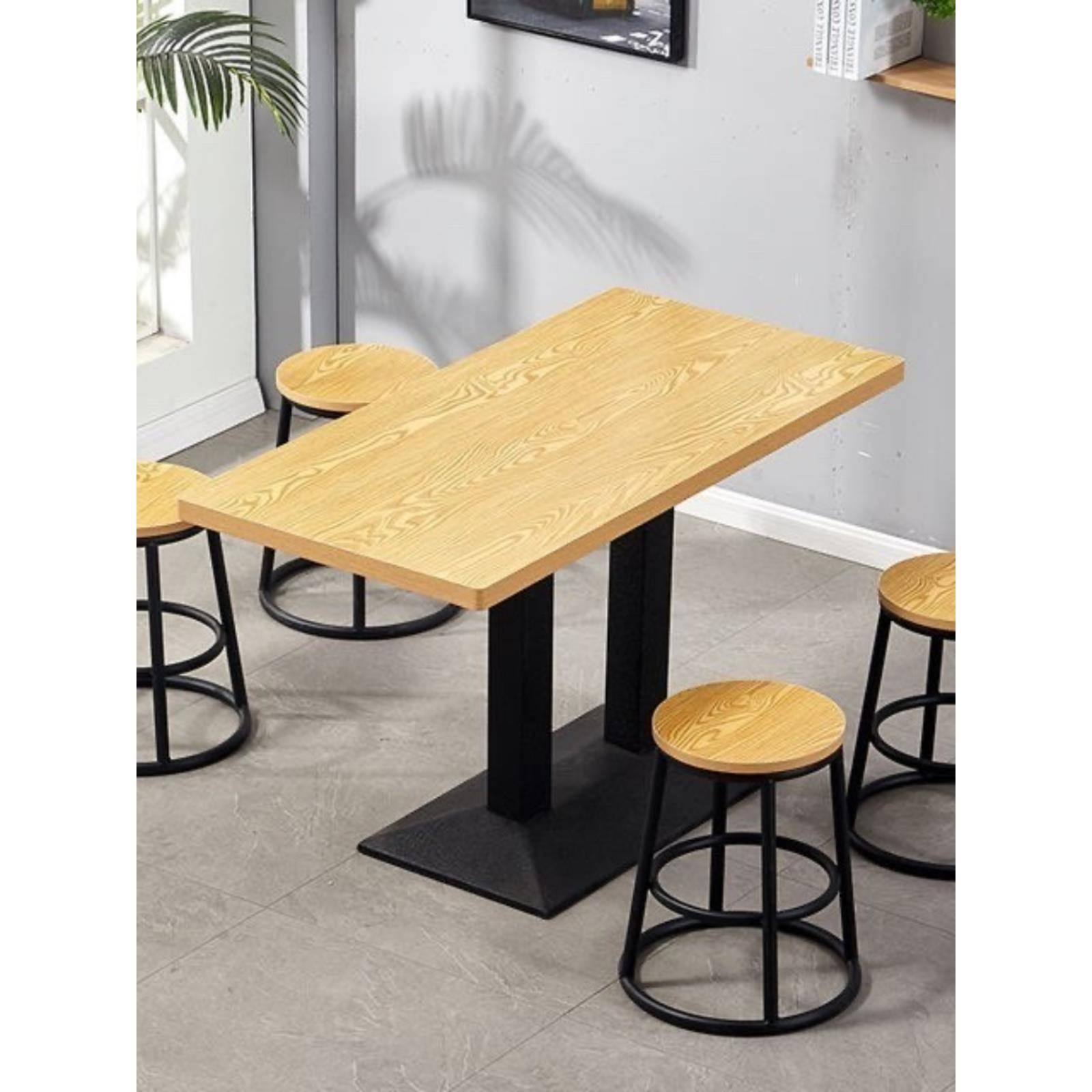 快餐桌椅套装组合饭店餐厅小吃餐饮商用桌子奶茶店咖啡厅小圆方桌