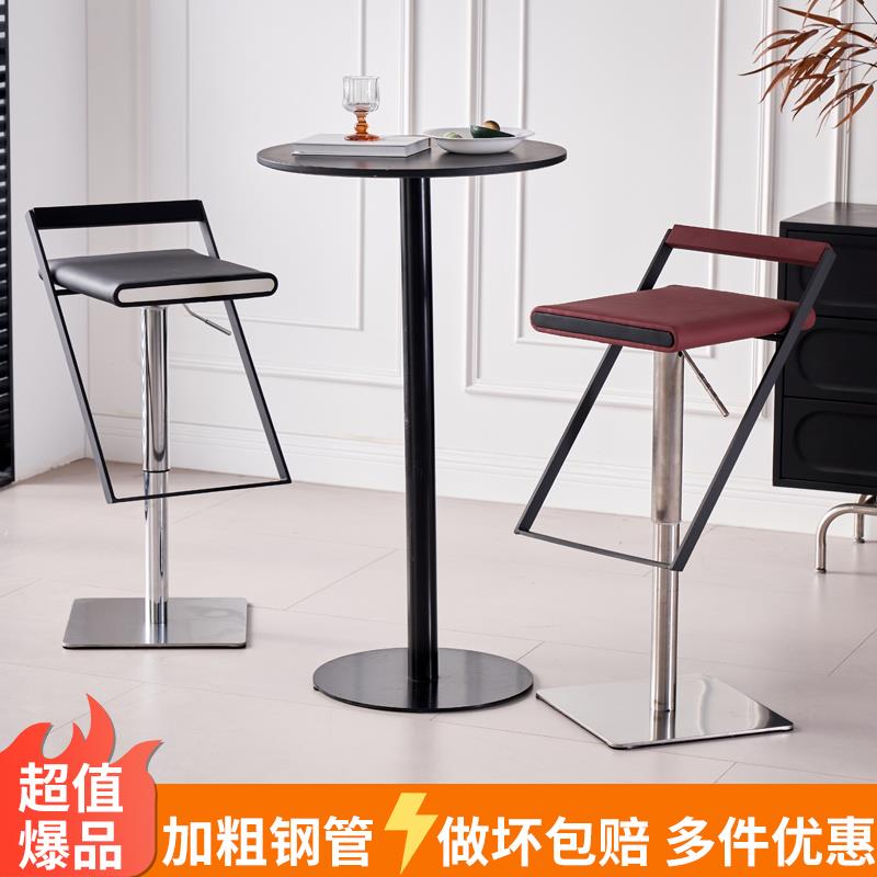 轻奢吧台椅高级现代简约家用椅高脚椅厨房岛台椅子收银酒吧前台椅