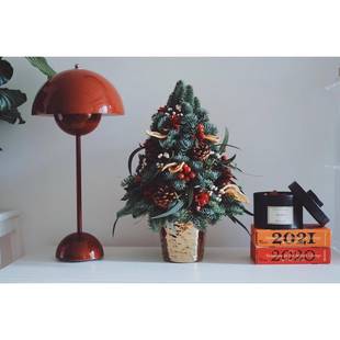 Ins爆红|纯手工 丹麦进口鲜切诺贝松圣诞树真树桌花装饰花环摆件