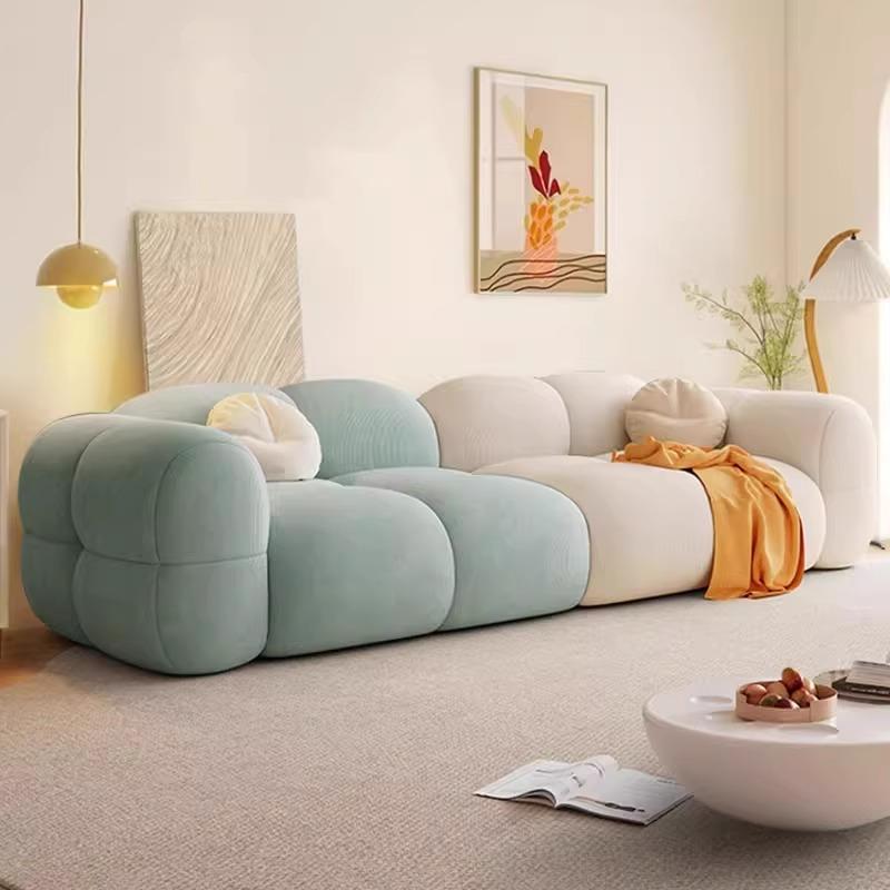 网红果冻沙发无障碍豪华防猫抓真皮沙发小公寓客厅直排科技布艺沙