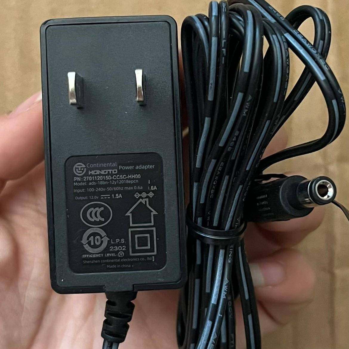 欧陆通12V1.5A电源适配器ADS-18BN-12Y 12018EPCN圆孔光猫电源线