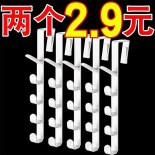 竖排门后挂钩免打孔墙上挂衣架宿舍门上挂架壁挂强力无痕衣钩塑料