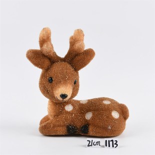 圣诞装饰用品泡沫植绒雪人企鹅麋鹿造型摆设商场橱窗场景布置摆件