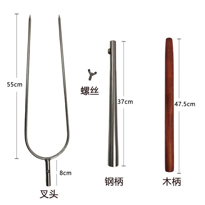 加粗烤乳猪叉子不锈钢羊腿烤炉专用板鸭烧烤肉叉超长大号烤鸡叉