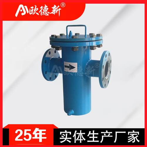篮式过滤器直通快开DN不锈钢平口工业法兰SBL毛发蓝式过滤器