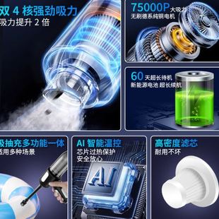 车载吸尘器手持式 跨境新款 车家两用吸尘器吹吸一体大功率汽车用品
