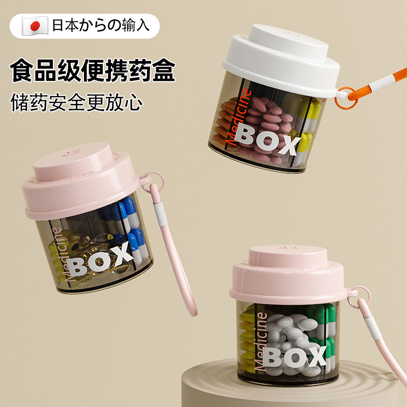 日本药盒分装便携式随身迷你大容量七天装药片药物小收纳盒子防潮图片