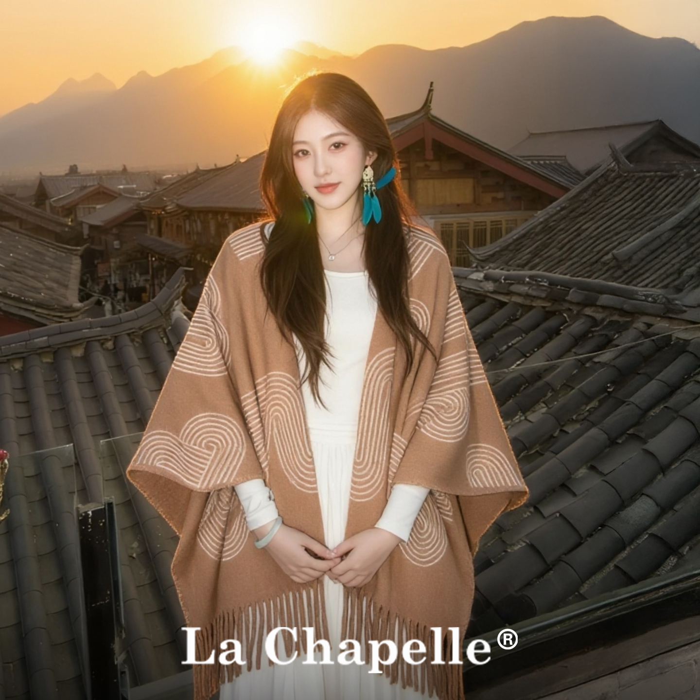 LaChapelle轻奢氛围感披肩外搭