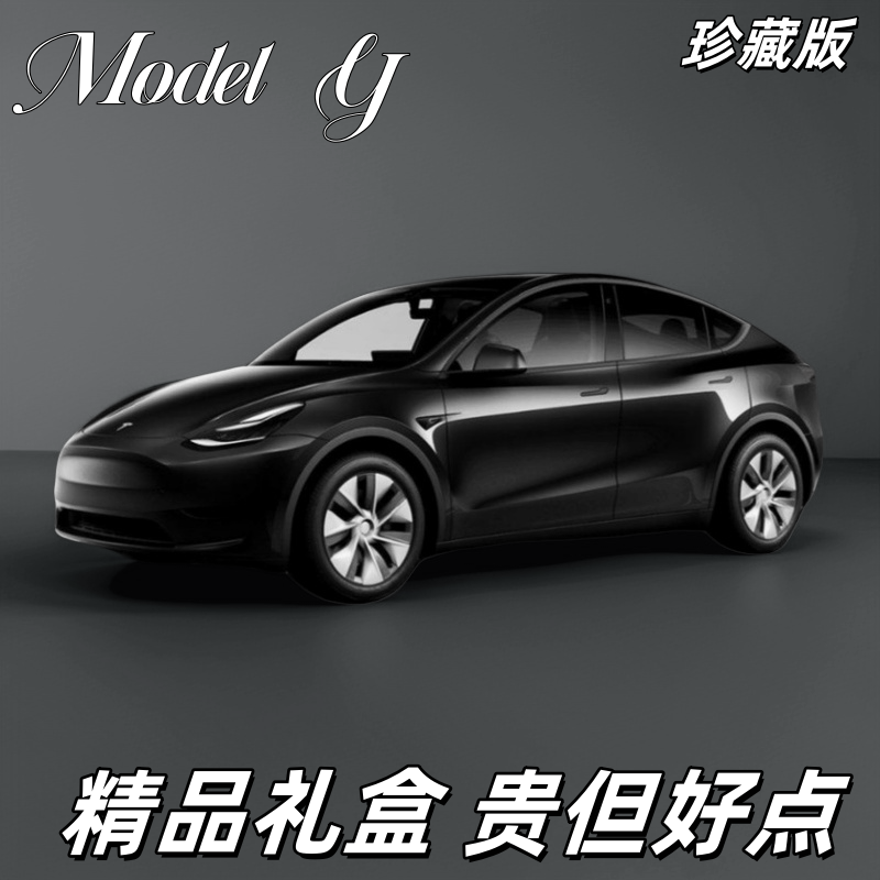 特斯拉model丫车模合金儿童玩具车男孩仿真毛豆Y汽车模型1:24摆件