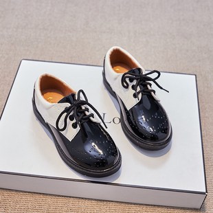 男童皮鞋白色英伦风黑色学u生鞋儿童软底舞蹈表演出鞋小男孩花童