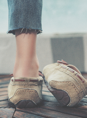 可水洗不c掉色2021新款豆豆鞋女春秋夏季透气学生大码妈妈平底单