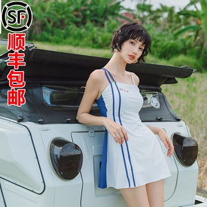 泳衣女保守学生甜美小清新遮肚显瘦少女运动分体仙Z女范游泳衣