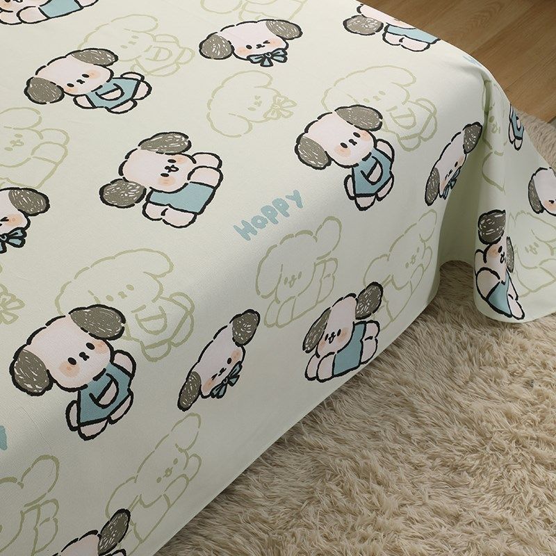 卡通加厚防皱全棉粗布床单单件 不起球儿童榻榻米炕单三件套定制