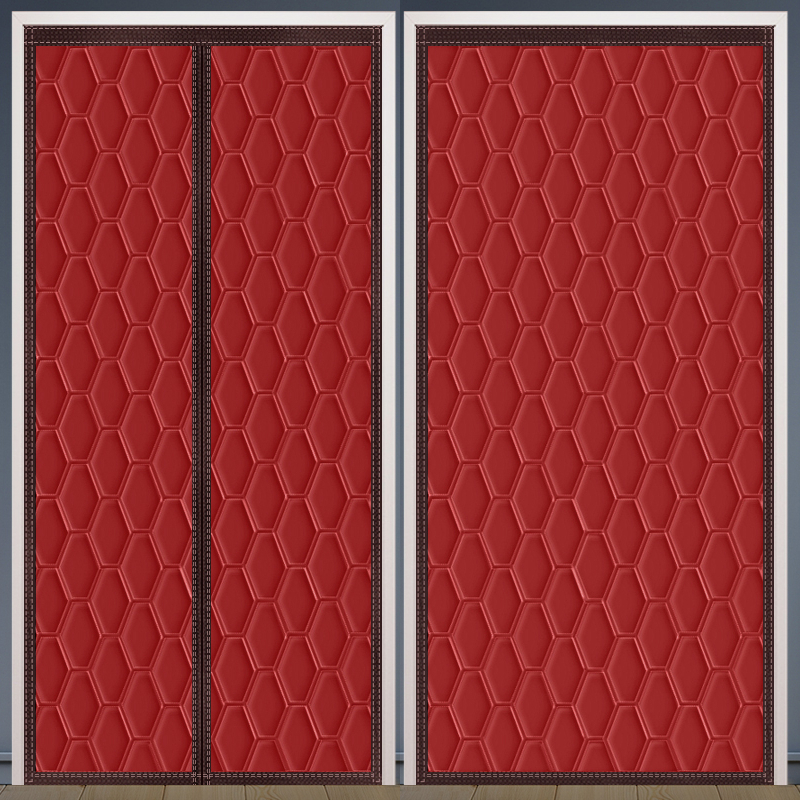 棉门帘冬季保暖防风加厚卧室房间家用空调挡风隔音隔断窗免打孔