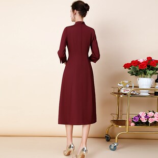 高端婚礼妈妈礼服修身平时可穿洋气优雅大码丈母娘婆婆婚宴装秋冬