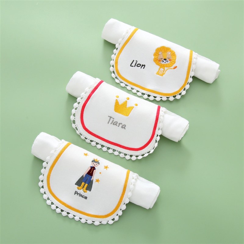 印名字宝宝吸汗巾幼儿园隔汗巾小学生纯棉竹纤维中大童垫背巾透气