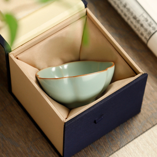 汝窑开片天青陶瓷品茗杯主人杯闻香茶杯陶瓷家用个人茶碗功夫茶具