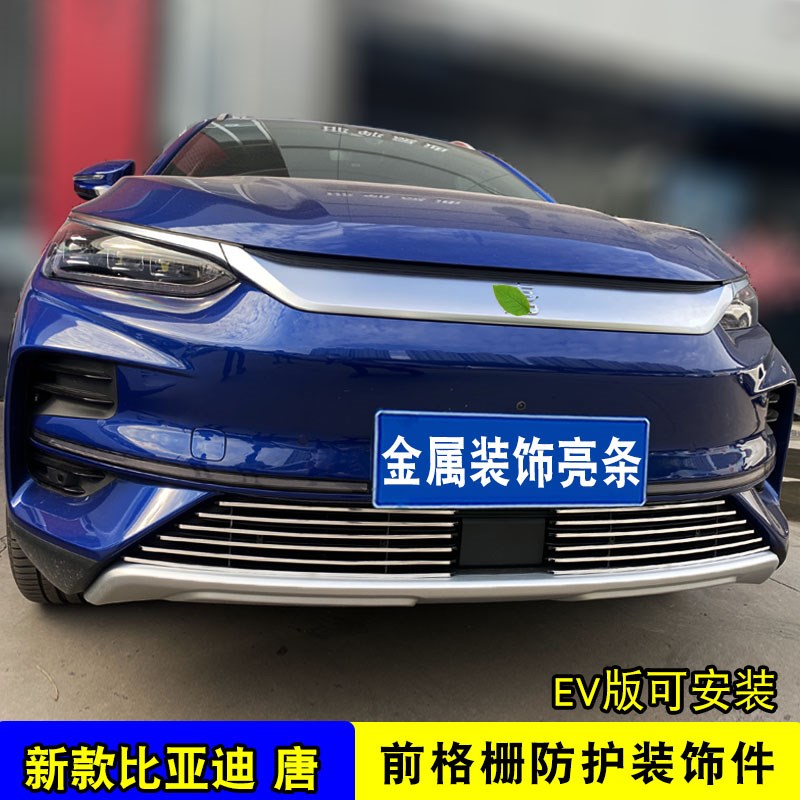 比亚迪唐EV中网外观改装配件前保险杠车身专用防护防虫网装饰亮条