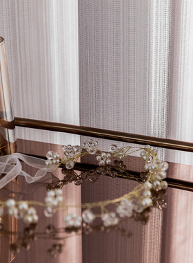 灰色透光不透人雪芙纱半遮光窗帘阳台轻奢白色纱帘客厅窗纱简约