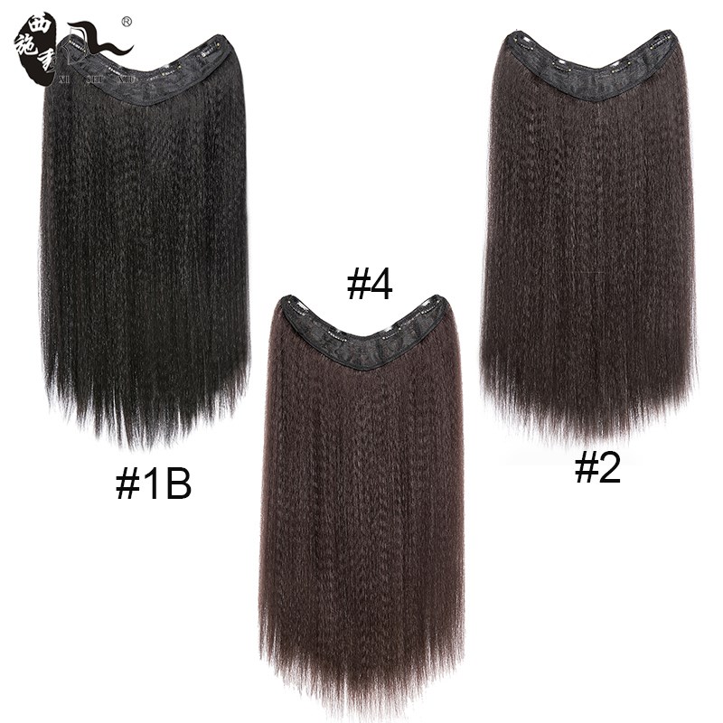 假发片时尚女玉米须隐形接发增发量高温丝蓬松V型一片式长款假发