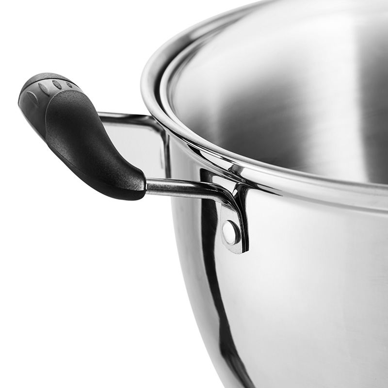 央视力推妇好汤锅蒸锅炒锅24cm速热翅片节能锅不锈钢汤锅蒸煮锅