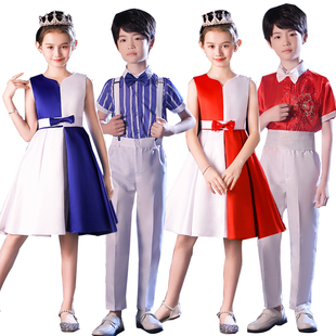 六一儿童节童声大合唱团演出服中小学生男女诗歌朗诵舞蹈表演服装