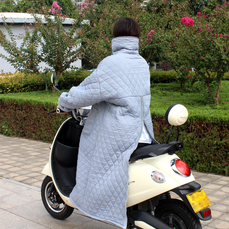 电动车挡风衣春秋防雨加绒薄棉衣男外套连体分腿女分体防风衣冬季