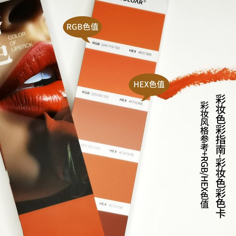 印刷彩妆色彩指南标准样本配色卡美甲化妆肤色RGB设计师参考手册