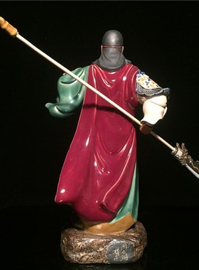 石湾公仔关羽关公武财神像供奉乔迁开业送礼品陶瓷关二爷玄关摆件