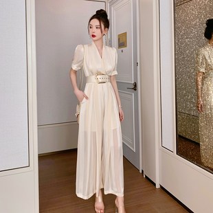 子女阔腿裤 高腰夏装 2024新款 气质连衣裤 连体裤 裤 女装 女高级感 工装