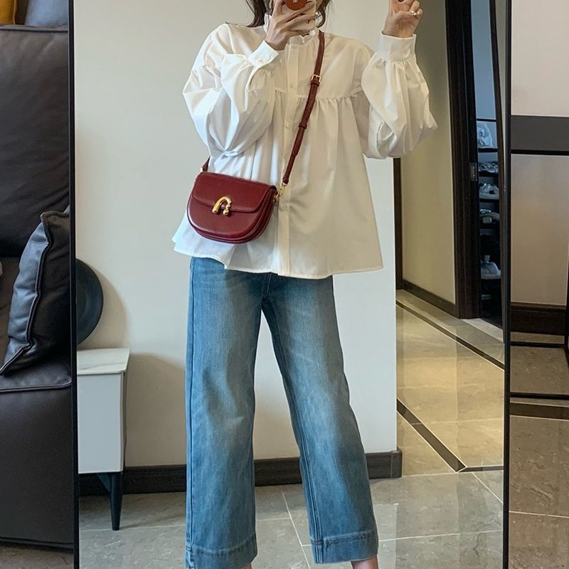 小矮个子穿搭八分复古牛仔裤女夏季薄款高腰九分145直筒阔腿裤xxs