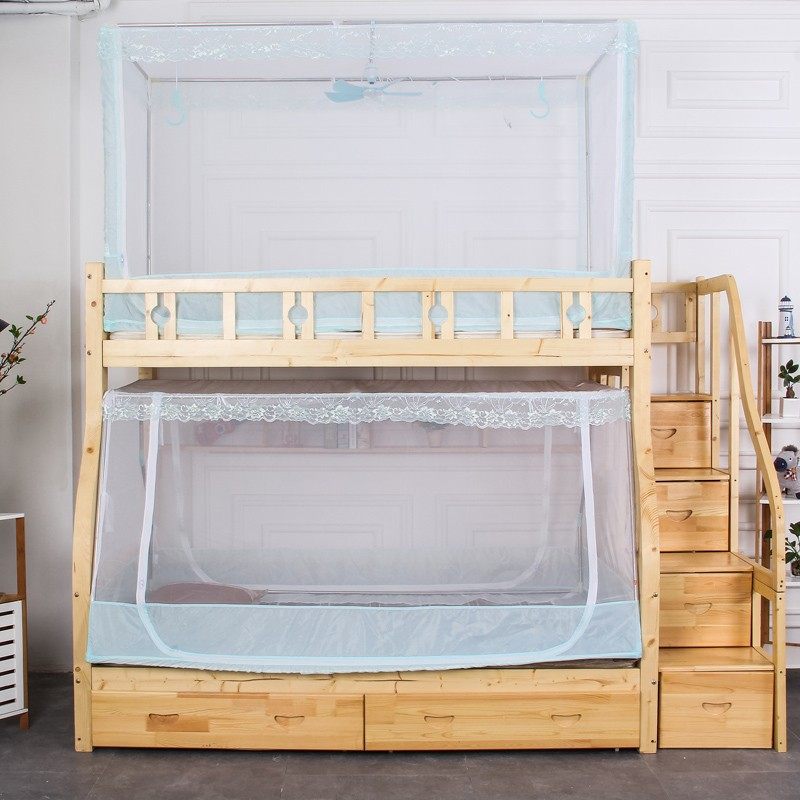上下床子母床蚊帐下铺1.5米双层架子母子床一体1.35m床带书架款