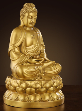 纯铜释迦牟尼佛如来佛铜像大日如来释迦摩尼供奉摆件家用