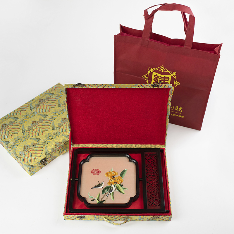 苏绣小摆件中国风礼品中式桌面摆台小屏风苏州手工成品双面绣台屏