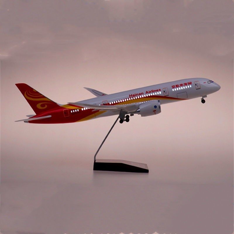 民航组装飞机模型海南n航空波音B787飞机模型轮式客机人造装饰品4