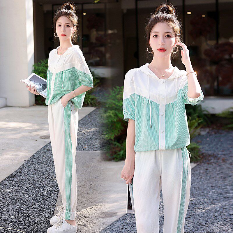 夏天套装女款2025新款两件套时尚网红爆款炸N街时髦洋气休闲运动