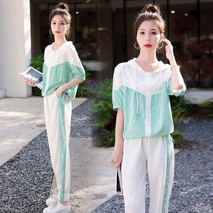 夏天套装女款2025新款两件套时尚网红爆款炸N街时髦洋气休闲运动