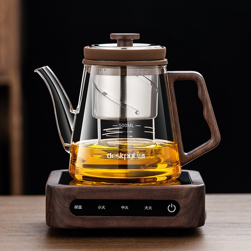 胡桃木电陶炉保温加热底座顶壶新款飘逸杯泡茶壶茶U水分离泡茶杯