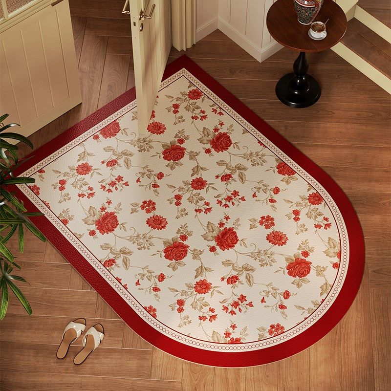 黛拉美式喜庆入户门地垫红色皮革脚垫门垫耐脏免T洗地毯可裁剪进,居家布艺,入户地垫,淘宝优惠券,粉丝福利购,淘宝优惠卷