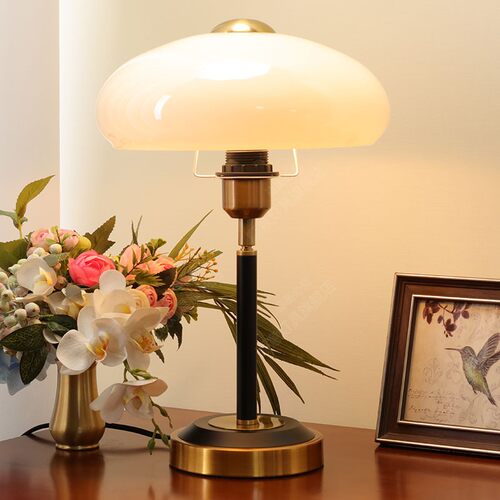 美式欧式b简约现代台灯卧室床头温馨浪漫客厅书房家用蘑菇时尚装