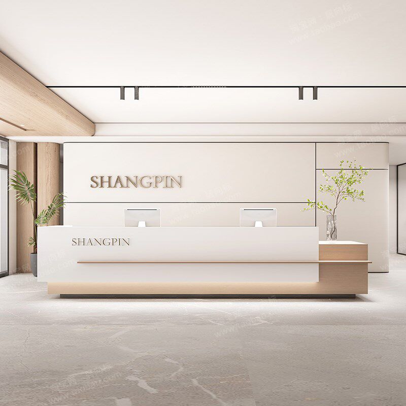 现代简约公司酒店大厅前台接待柜物业烤漆吧台桌收银台.办公室工