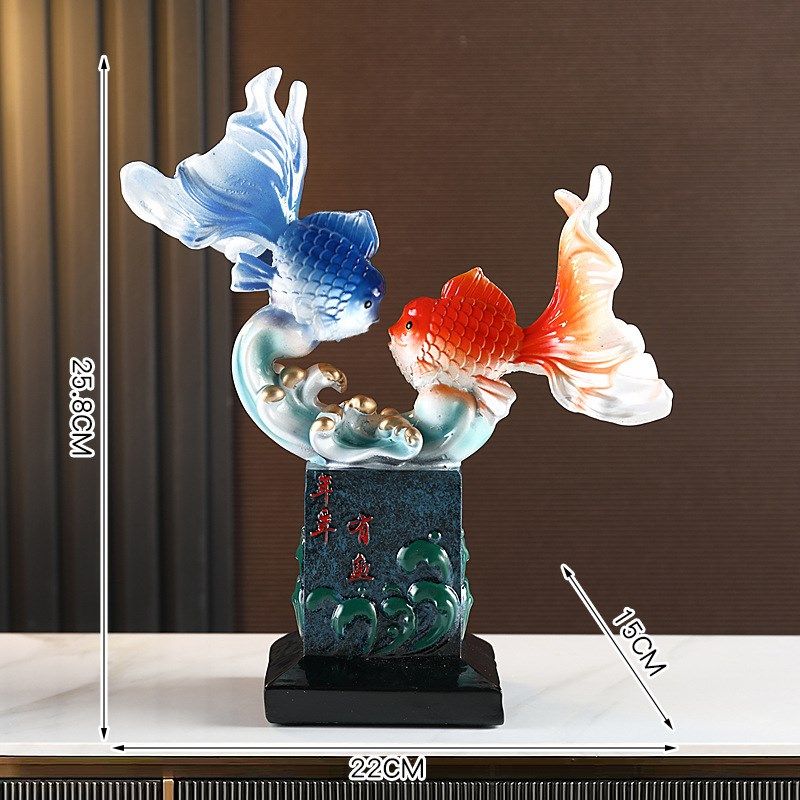 如鱼得水办公室创意锦鲤鱼招财摆件玄关酒柜电视柜轻奢高档装饰品,家居饰品,装饰摆件,淘宝优惠券,粉丝福利购,淘宝优惠卷