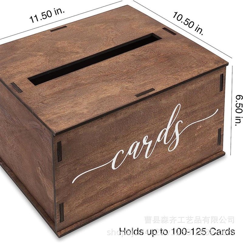 木质婚礼卡片盒带插槽木制婚礼卡盒复古装饰派对卡婚礼卡包盒木盒,包装,木盒包装,淘宝优惠券,粉丝福利购,淘宝优惠卷