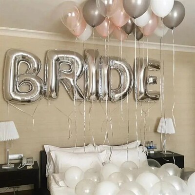 32Inch Rose Gold Siplver Bride To Be Balloon Wedding Decorat