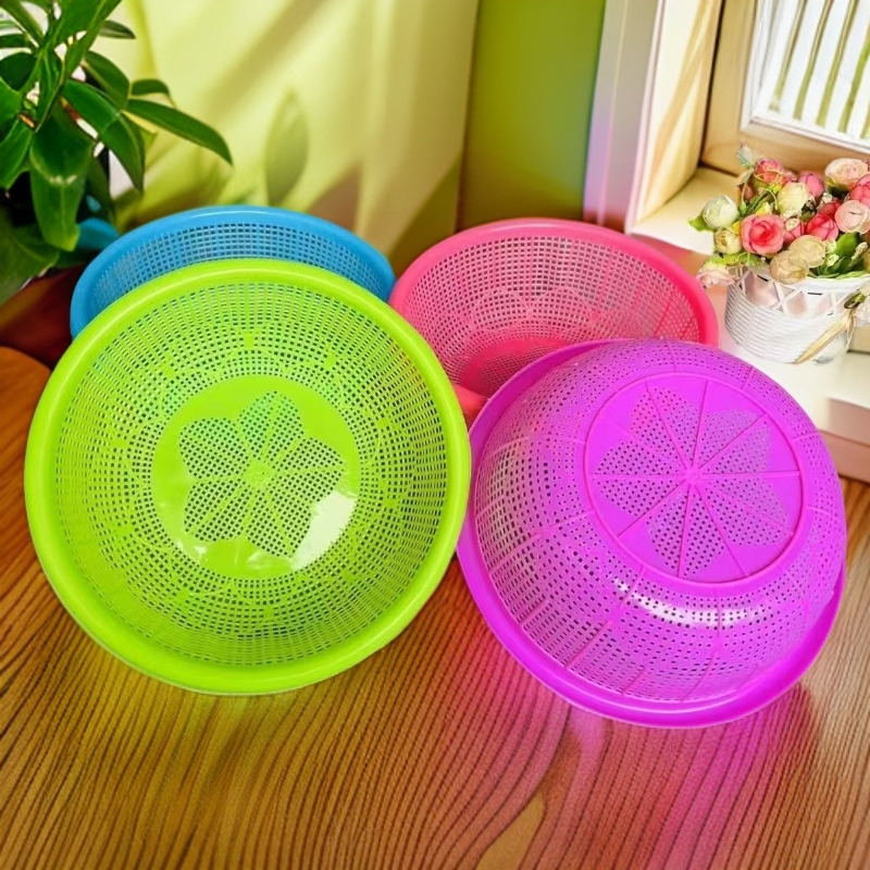 塑料菜篮沥水菜篮子家用圆形加厚厨房收纳滤水水果淘米洗菜