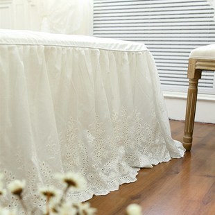 床罩 法式 韩版 重工绣花双裙摆百搭全棉单双人单件床裙 床单