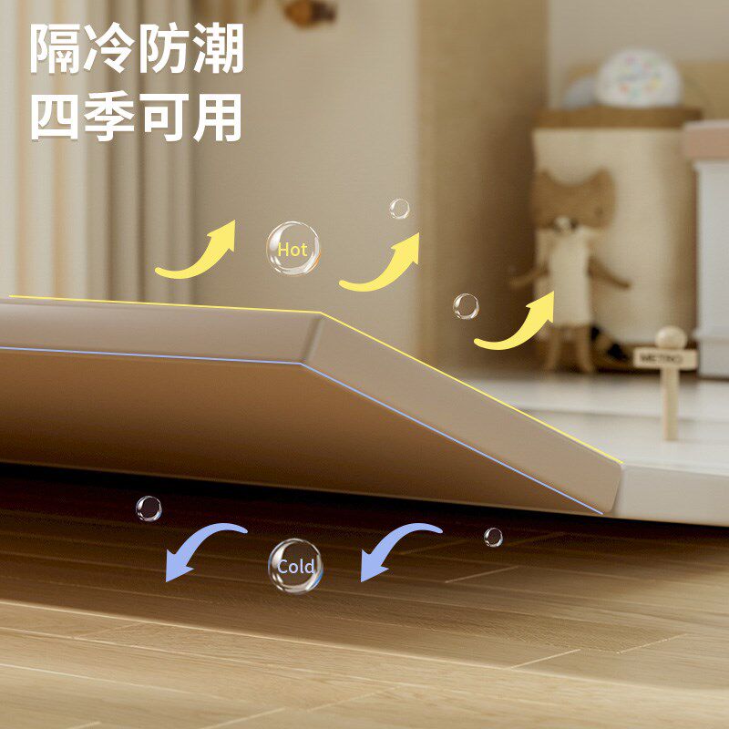 宝宝爬爬垫婴儿加厚家用无缝折叠地垫儿童爬行垫防摔无毒无味pvc