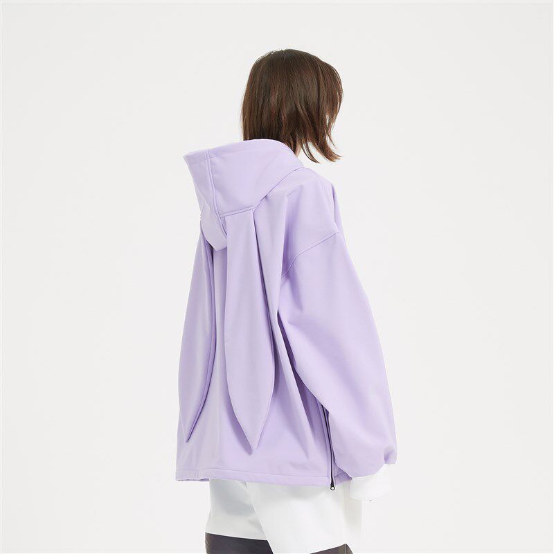 冬季 单板滑雪服女 加厚保暖防水 滑雪服 可爱兔子卫衣女