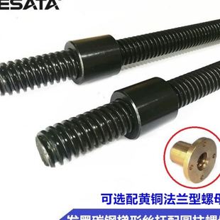 直供發黑防銹碳鋼T形絲桿配圓柱螺母Tr14 Tr36梯形絲桿 Tr20