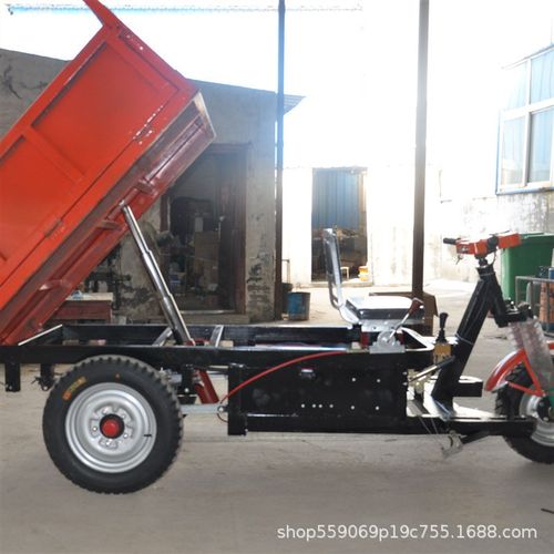 48V电动液压自卸三开门自卸拉货车 工地方斗拉砖 拉沙工程方斗车